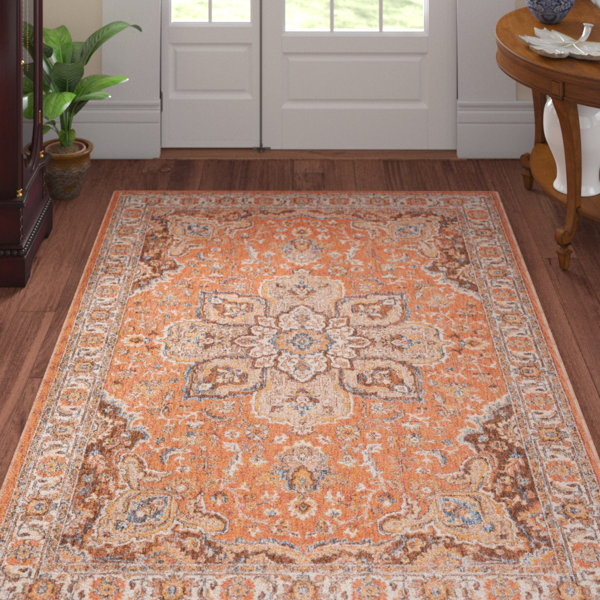 Three Posts Matteson Traditional Orange/Brown Area Rug & Reviews Wayfair